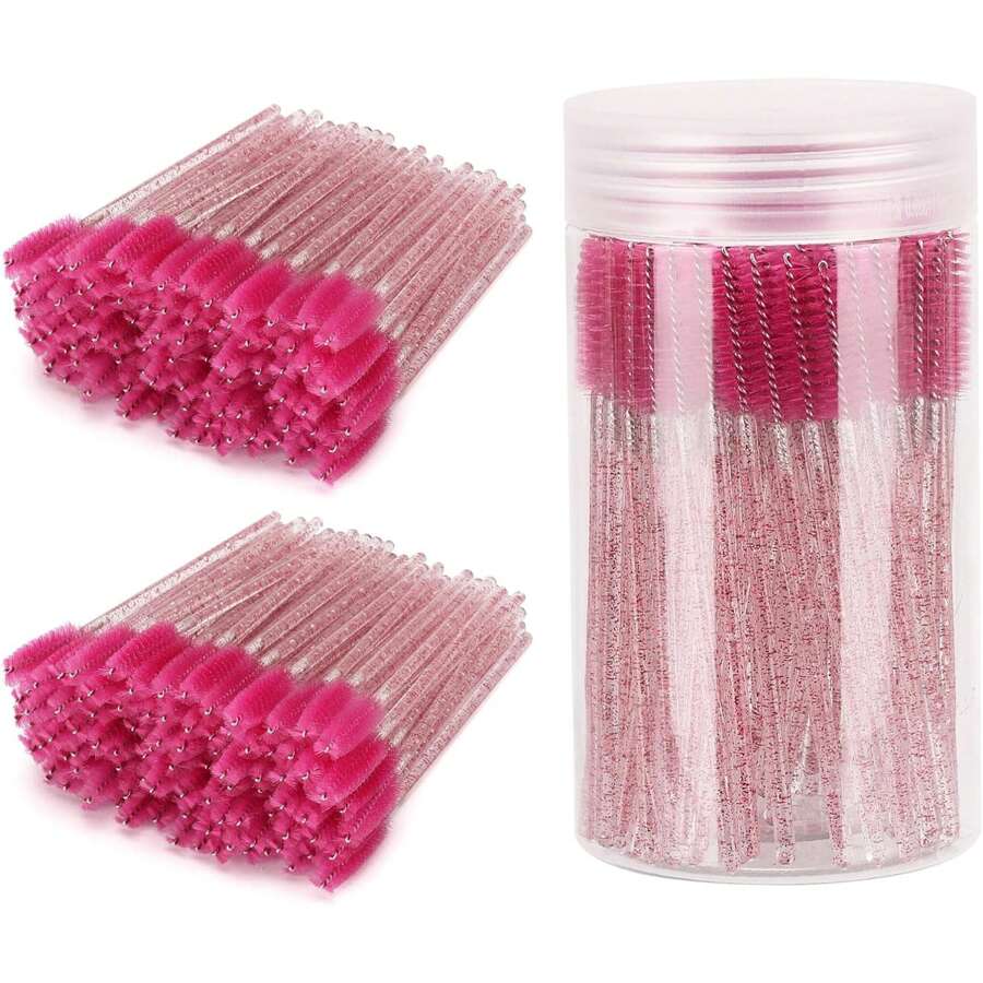 Bộ 100/70/50 cọ chuốt mi, cọ chuốt mascara (có hộp đựng), cọ chuốt lông mày dùng một lần, cọ nối mi, cọ chuốt lông mày, cọ thoa dầu thầu dầu (Không phải tất cả các sản phẩm đều có hộp đựng) (Có nhiều màu sắc để lựa chọn)