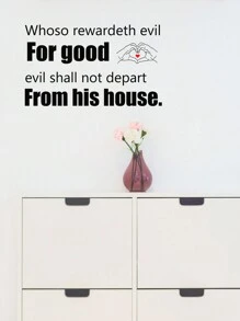 1片標語圖案牆貼,pvc材質,黑色粘貼引文墻貼,適用於家居裝飾