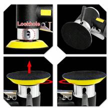 1/2/3inch Mini Air Sander, Random Orbital Air Sander Kit,Mini Pneumatic Sander For Auto Sanding Tools Kits With 1/2/3inch Polishing Sponge & Knitted Pads Sandpapers - Black - View 3