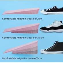 1 Paire De Semelles Intérieures Et Talonnettes En Gel De Silicone Pour Augmenter La Hauteur Des Chaussures, Noir