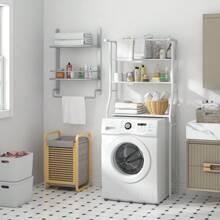 Handtuch Modell Waschmaschine Regal, Boden Stehend Bad Mehrschichtige Waschmaschine Lagerung Rack, Geeignet Für Bad, Balkon - Weiss - Übersicht 1