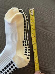 1 Paar Fußball-Socken mit rutschfester Mittelhöhe, Handtuchboden und Klebepunkt, feuchtigkeitsableitend, Trainingssocken für Kinder und Mädchen, Größe 33-38