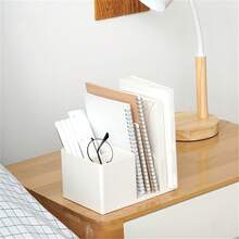 1pc White Desktop Shelf For Office, File Organizer, Desk Storage Rack For Dormitory, Multifunctional Office Supplies Organizer - White - View 4