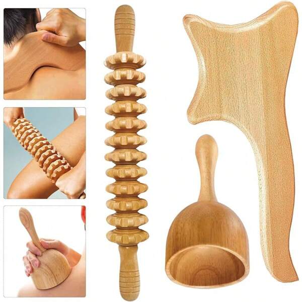 3 In 1 Wood Massage Therapy Tools Kit For Body Shaping SHEIN USA
