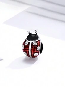 ESBERRY 1入時尚925銀七星瓢蟲串珠魅力珠,適用於女士手鍊手環diy珠寶製作周年紀念禮物優雅女士珠寶 - 槍黑色 - 查看 4