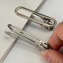 Bộ 2 kẹp tóc bằng hợp kim màu bạc dành cho nữ - Kẹp tóc cá sấu & kẹp tóc tạo kiểu giản dị và thanh lịch - Bộ hai mảnh có hai đầu tròn - Xem 2