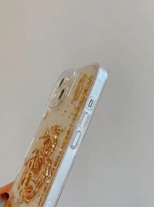 透明軟TPU手機殼，帶金龍及箔圖案，防震保護，適用於蘋果iPhone - 彩色 - 查看 5