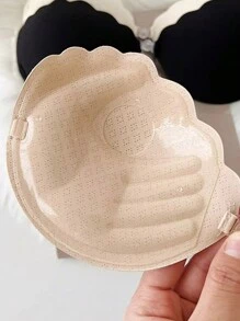 2pairs/Set Black Silicone Invisible Bra, Small Size Push-Up Bra For Wedding Dress, Thickened Anti-Slip Bra Sticker, Strapless Backless Lingerie - Black - View 5