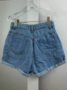 Women Denim Shorts - Rửa trung bình - Xem 6