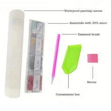 1入組7.9*11.8英寸5d Diy鑽石畫,全鑽鑲嵌式刺繡,手工家居裝飾 - 彩色 - 查看 5