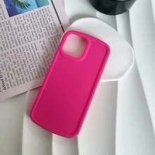 1入組tpu全覆蓋手機殼,具馬卡龍泡泡設計和凹槽防摔保護套,適用於iphone手機 - 玫紅色 - 查看 7