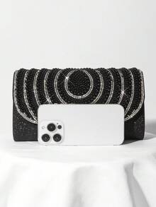 Evening Clutch Bag For Women, European And American Style Pearl Decor Handbag For Parties, Formal Events And Dresses - Black - View 6