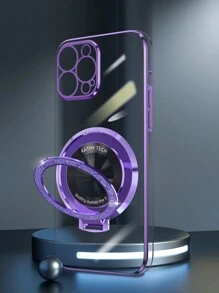 New Electroplated Anti-Drop Phone Case With Sparkly Pop-Up Socket, Full Set Of Cases Compatible With Apple 11/12/13/14/15 Promax, Compatible With Samsung, Compatible With Xiaomi, Compatible With Oppo, Compatible With Vivo And Compatible With Redmi 13c,International Version, Not The Domestic Version - Purple - View 4
