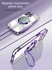 New Electroplated Anti-Drop Phone Case With Sparkly Pop-Up Socket, Full Set Of Cases Compatible With Apple 11/12/13/14/15 Promax, Compatible With Samsung, Compatible With Xiaomi, Compatible With Oppo, Compatible With Vivo And Compatible With Redmi 13c,International Version, Not The Domestic Version - Purple - View 2