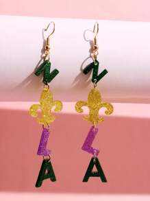 1對嘉年華時尚優雅波西米亞風格流蘇耳環,適用於女士節日派對首飾 - 彩色 - 查看 9