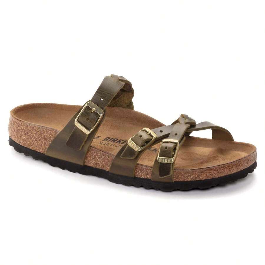 BIRKENSTOCK Franca Braid Sandals In Green Olive - Green Olive - View 1