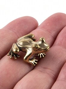 1 件/2 件-1 套复古纯铜小青蛙雕像，创意汽车饰品装饰，办公桌装饰，（冥想青蛙可用作茶宠、香炉、室内香薰架） - 銅色 - 查看 1