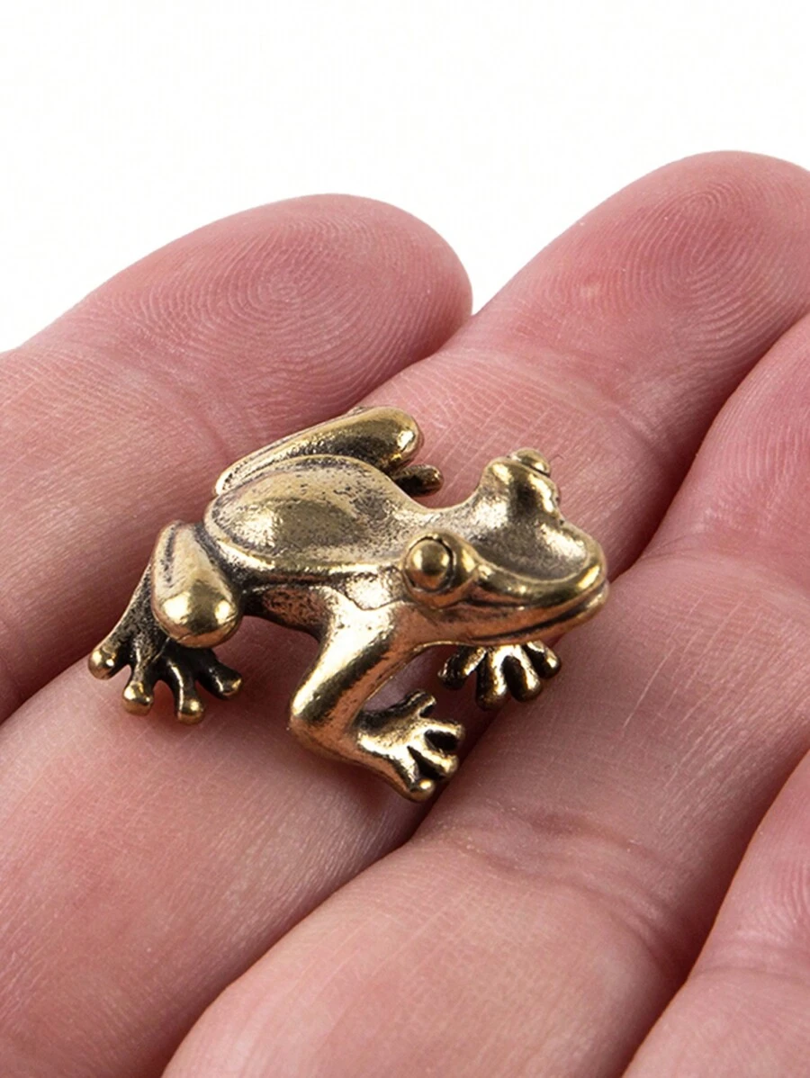 1 件/2 件-1 套复古纯铜小青蛙雕像，创意汽车饰品装饰，办公桌装饰，（冥想青蛙可用作茶宠、香炉、室内香薰架） - 銅色 - 查看 1