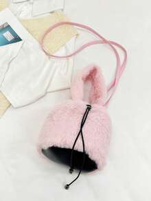 1pc Solid Color Pu Leather Handbag For Teenage Girls, Vintage Versatile Commuter Shoulder Bag Crossbody Square Bag - Pink - View 5