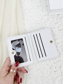 SOUTHLAND&KANGAROO Letter Pocket Wallet Fashion Malist Slim Lightweight Portable Cash Card Card Coin Pocket For Birthday Gift Anniversary Female Lady Girls Teenagers For College Student School Student Men Male High Quality Leather Card Holder Wallet Business Card Holder Credit Card Holder Id Card Holder Women For Women Wallet Mini Wallet Purse Wallet Card Wallet - White - View 4