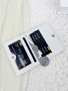 SOUTHLAND&KANGAROO Letter Pocket Wallet Fashion Malist Slim Lightweight Portable Cash Card Card Coin Pocket For Birthday Gift Anniversary Female Lady Girls Teenagers For College Student School Student Men Male High Quality Leather Card Holder Wallet Business Card Holder Credit Card Holder Id Card Holder Women For Women Wallet Mini Wallet Purse Wallet Card Wallet - White - View 3