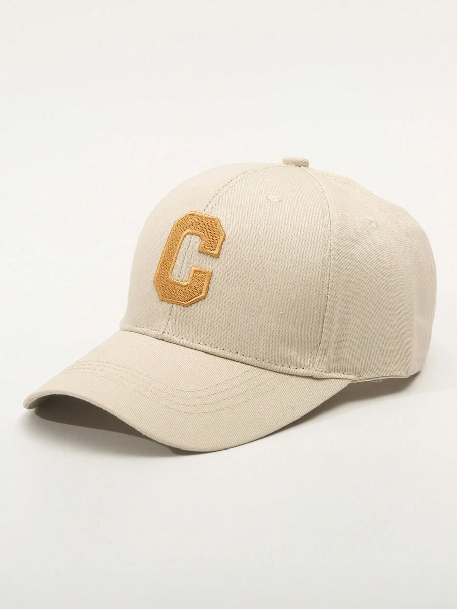 1pc Women's Embroidered Letter Baseball Cap, Suitable For Spring, Autumn, Outdoor Sports, And Daily Wear - Beige - View 1