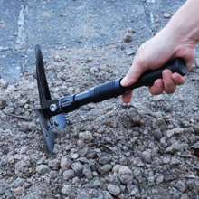 多功能戶外工程鏟加厚雙手柄鏟，生存折疊鏟，小型露營鏟，軍用鏟， 1入 - 黑色 - 查看 3