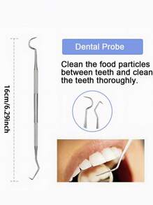 Dental Tools Teeth Cleaning Tools Stainless Steel Dental Scraper, Scaler Pick Plaque Remover Set, Living Room Home Bedroom Bathroom House Decor, Travel Stuff, Wedding, Party, Birthday, Gifts For Men Mom Dad Friends, New Years, Accessories, Funny Gift - Silver - View 4