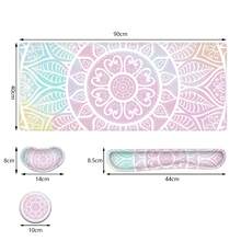 1set Rubber Mouse Pad + Rubber Keyboard Wrist Rest + Small Wrist Rest + Cup Coaster Kit For Desktop/ Laptop Office Use - Multicolor - View 7