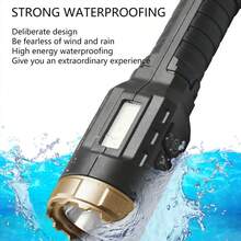 1支多功能強光長射程迷你便攜式type-c充電手電筒塑料材質 - 金色 - 查看 6