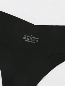 3pcs/Set Women's Sexy Comfy Simple Casual Fashionable English Letter Pattern Thong Underwear - Black - View 5