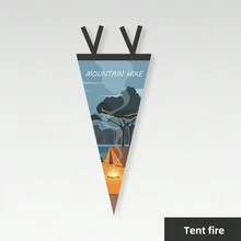 1入營地露營三角旗裝飾,適用於帳篷和營地 - 帳篷火堆 - 查看 3