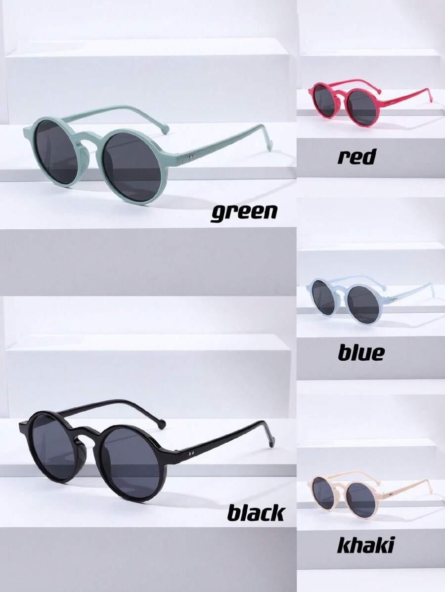 1pc Ladies' Unique Round Shaped Multicolored Fashion Glasses Suitable For Taking Photos - Multicolor - View 1