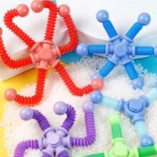 1pc Scalable Rotating Gyro Water Pipe Shaped Fun Toy For Desktop Decoration, Daily Entertainment (Random Color) - Random - View 4