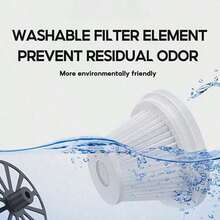 便攜手持式汽車吸塵器,家用小型高效吸塵器,可連接車載電源或室內插座供電,abs可充電乾濕雙用塵吸器 - 黑色 - 查看 6