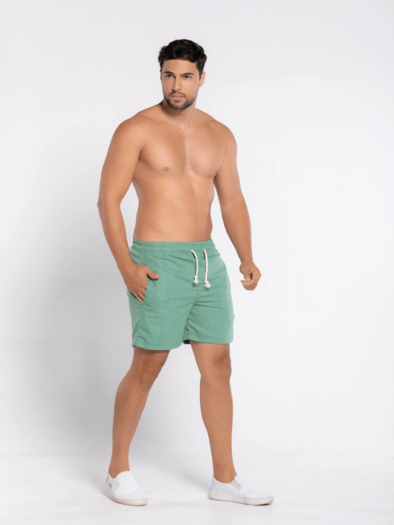 Men Beach Shorts - màu xanh lá - Xem 1