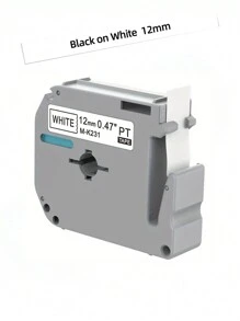 1 件裝相容於 Brother P Touch M 膠帶 M231 Mk231 M-k231 12 毫米 0.47 吋替換標籤膠帶,相容於 Brother P Touch Pt-m95 Pt-90 Pt-70 Pt-65 Pt-85 黑色底白字,26.2 英尺 - 白底黑字 - 查看 1