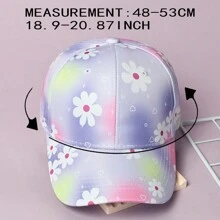 1 Pieza Gorra De Béisbol Con Patrón De Girasol Morado Y Decoración De Corazón - Morado - Ver 2