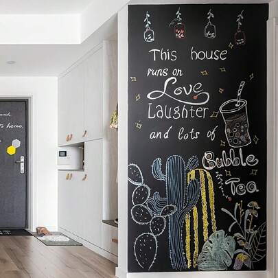 1 Pieza ¡transforme Su Habitación Con Pegatinas De Pared De Pizarra Extraíbles E Impermeables!