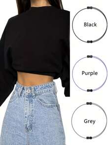 Mùa vụ Có thể điều chỉnh Ban nhạc , Đàn hồi Ban nhạc , Mùa vụ Công cụ Đối với Áo len Và Áo sơ mi , Bụng Mùa vụ Ban nhạc , Đàn hồi Ban nhạc Đến Phong cách Của Của bạn - màu đen - Xem 2