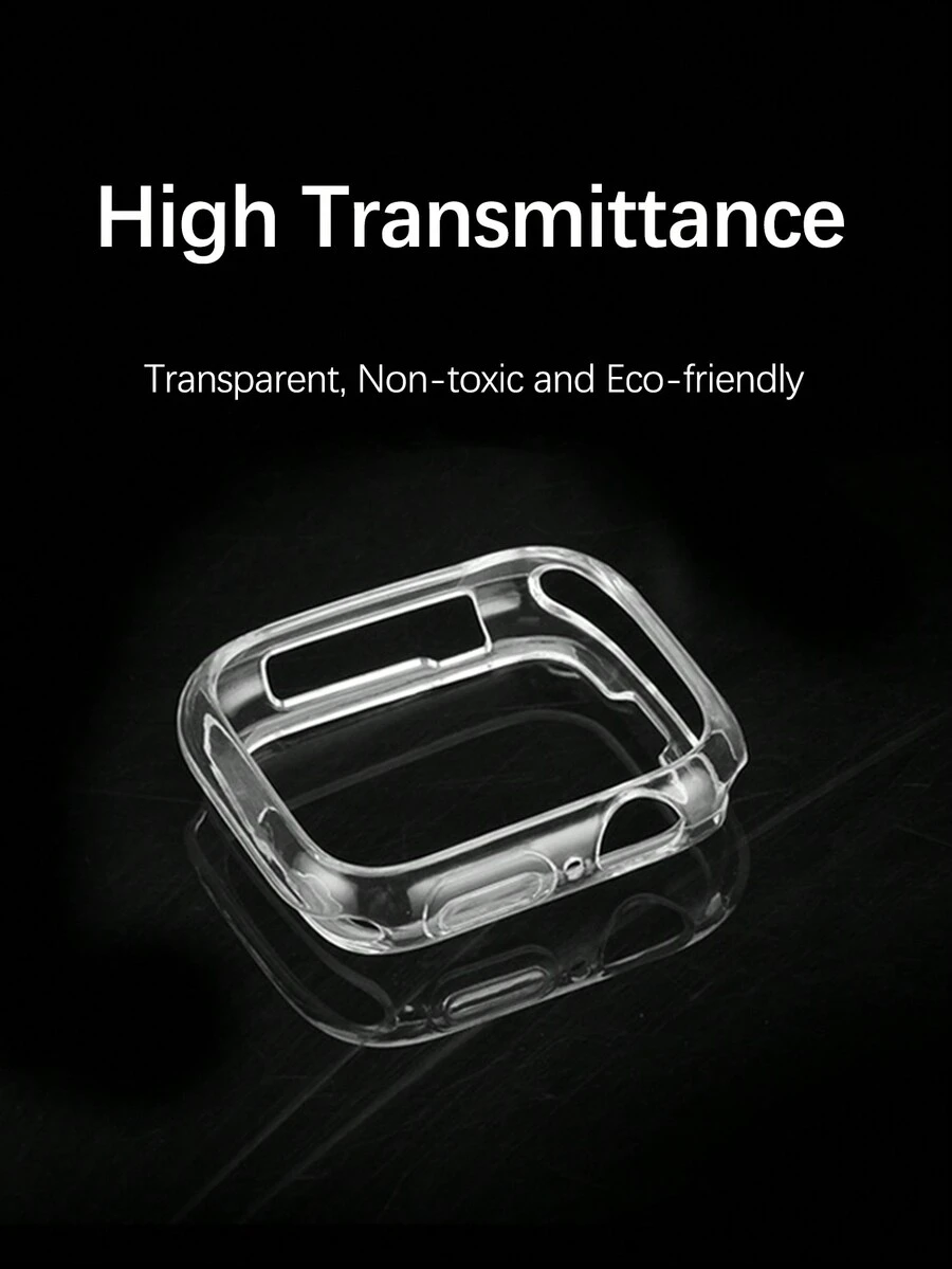 Smart Watch Case Compatible With Apple Watch 38mm 40mm 41mm 42mm 44mm 45mm, Clear TPU All Around Anti-Fall Bumper Protective Case Cover For  Series - Black - View 1