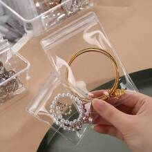 Oxidation-Proof Jewelry Box For Earrings, Eardrops, Necklaces And Bracelets, Portable Transparent Storage Bag For Rings And Small Items, 10pcs/Pack - Clear - View 2