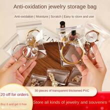 Oxidation-Proof Jewelry Box For Earrings, Eardrops, Necklaces And Bracelets, Portable Transparent Storage Bag For Rings And Small Items, 10pcs/Pack - Clear - View 5