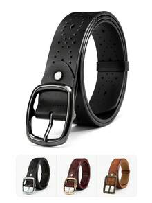 1pc Rectangle Buckle Belt Women's Vintage Milady Style Square Belt With Buckle, Suitable For Daily Wear In Autumn And Winter - Multicolor - View 10