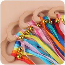 1入組新款童話卡通雲朵造型木製手工藝品,走現代風diy珠寶,含有繽紛的彩帶 - 淺藍色 - 查看 3