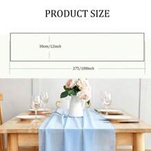 粉色12x108英寸透明婚禮用桌布,浪漫鄉村風格適用於婚禮派對、嬰兒淋浴裝飾 - 淺粉色 - 查看 6