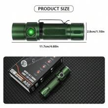 1pc New 3 Led Waterproof Flashlight With Portable Small Volume And Durable Aluminum Alloy Body, Equipped With Pen Clip, Battery Level Display And Flashlight Power Bank Function, Suitable For Outdoor Camping, Climbing, Night Running, Fishing, Night Work, Emergency Search And Household Use. - Dark Green - View 10