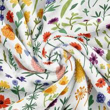 1 件舒適可愛花朵印花毛毯,適合日常家居使用,男孩和女孩生日禮物 - 彩色 - 查看 5