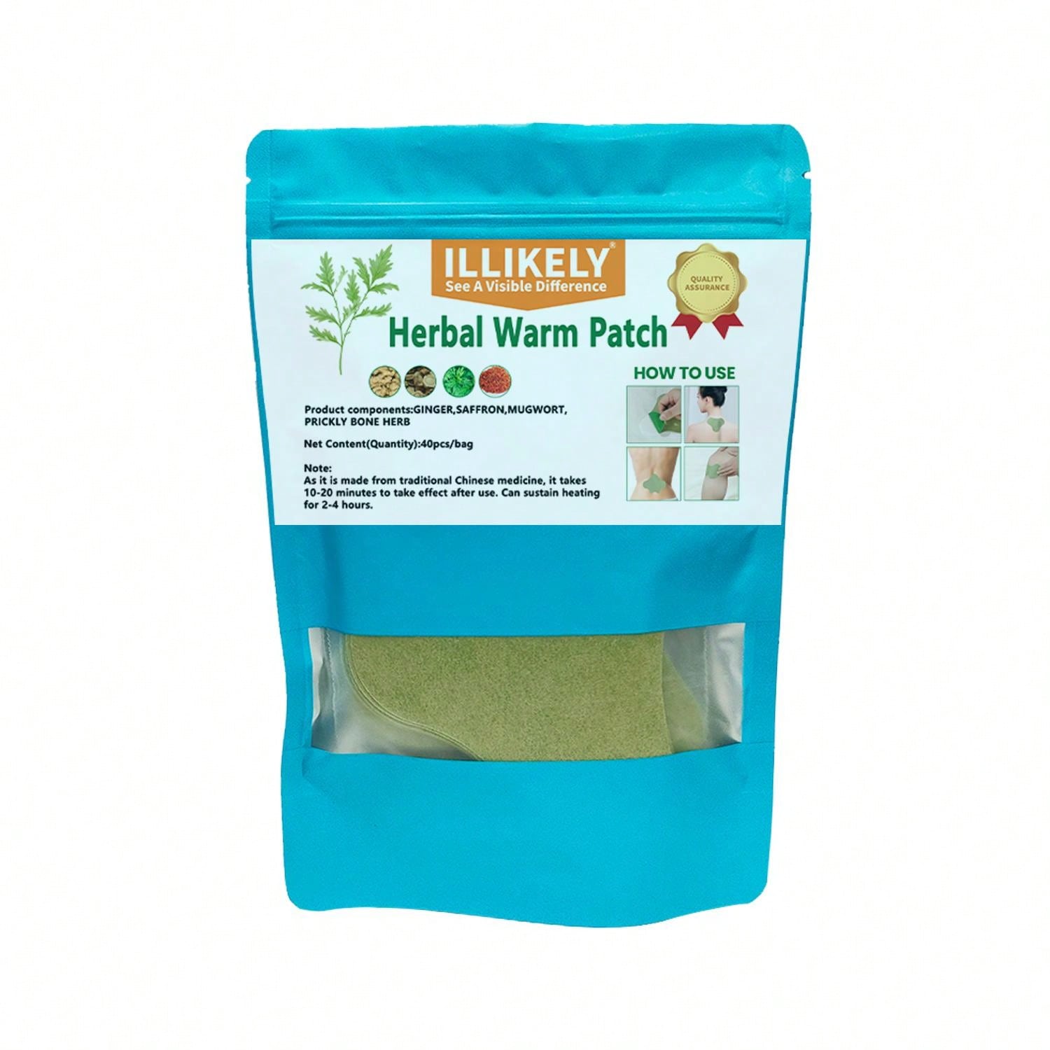 (1ste 40pcs)SelfHeating Ginger Heat Patch, Natural Heating Pads