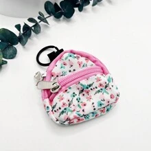 1个迷你拉链背包造型零钱包钥匙扣可爱帆布钥匙链环钱包包挂饰女士女孩礼物 - 彩色 - 查看 11